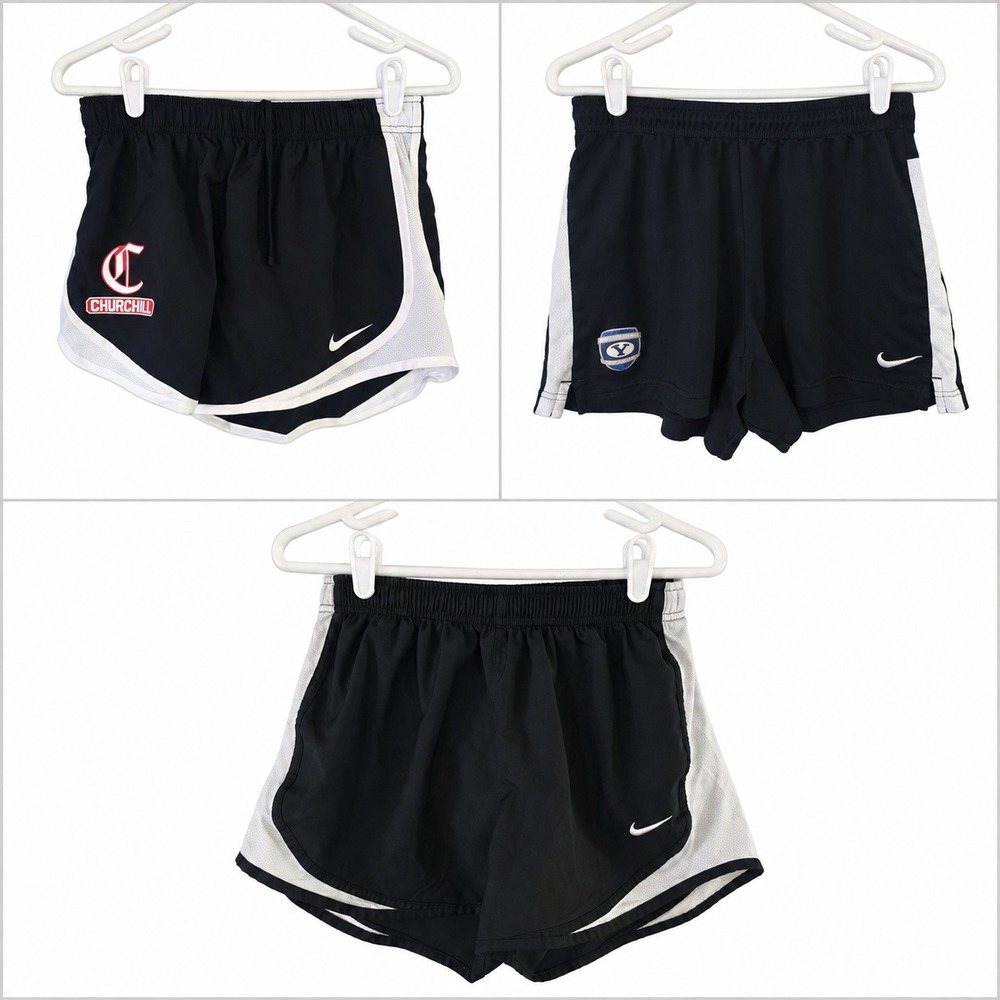 Nike Lot of 3 Shorts Women Medium Dri-FIT Running Soccer Black White EUC Bundle